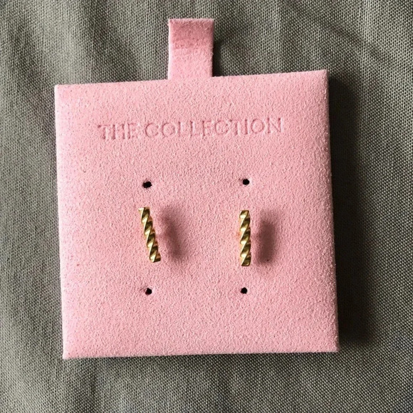 The Collection Ana Croissant Bar Stud 18kt Gold Earrings - Picture 1 of 8
